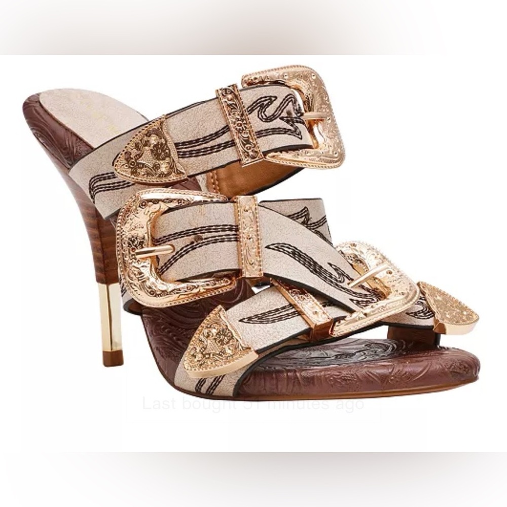 Farra White Distressed Heels